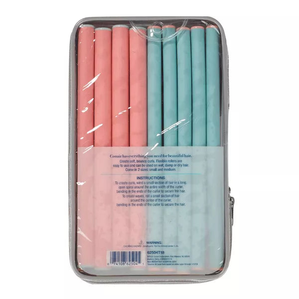 CONAIR Styling Essentials Heatless Spiral Rollers - Coral & Teal, 18 count-074108625045-LR-249662-6-LR eShop