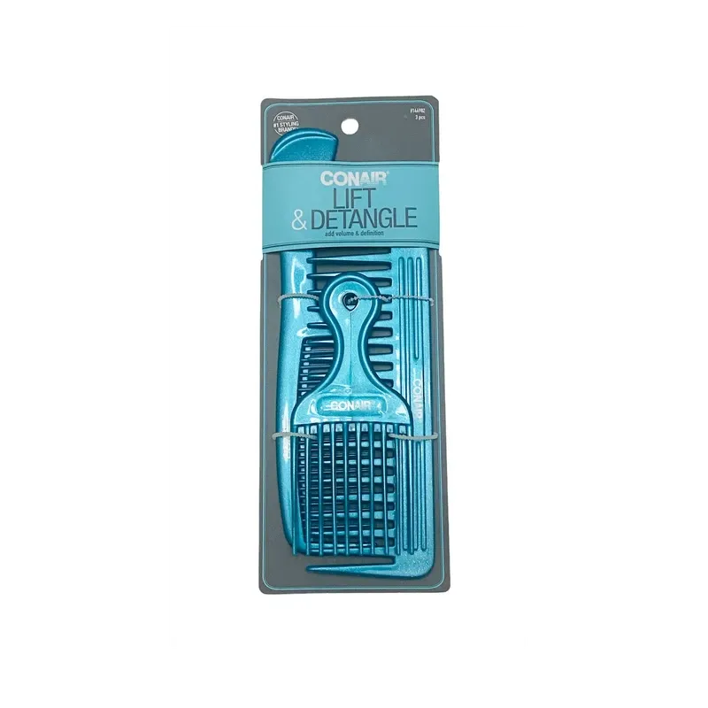 CONAIR Styling Essentials Lift & Detangle Comb Pack - Assorted, 3 count-074108144980-LR-204198-3-LR eShop