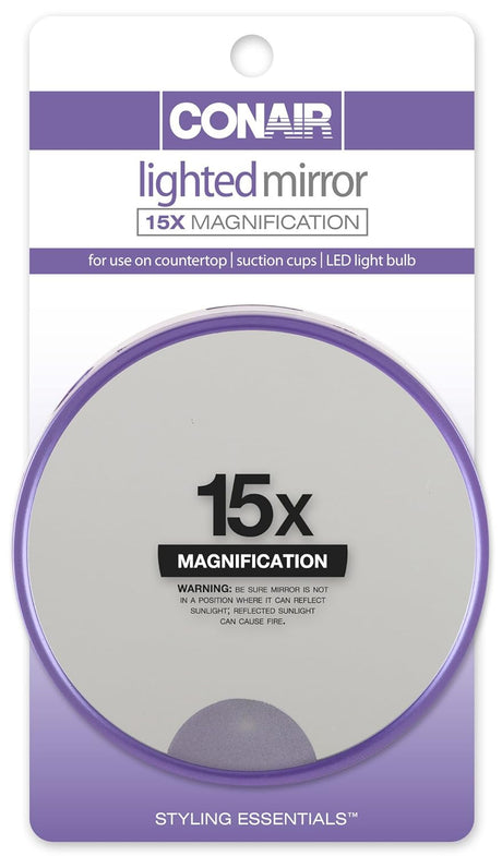 CONAIR Styling Essentials Lighted Suction Cup Mirror - Assorted, 15x Magnification-074108416582-LR-192300-1-LR eShop