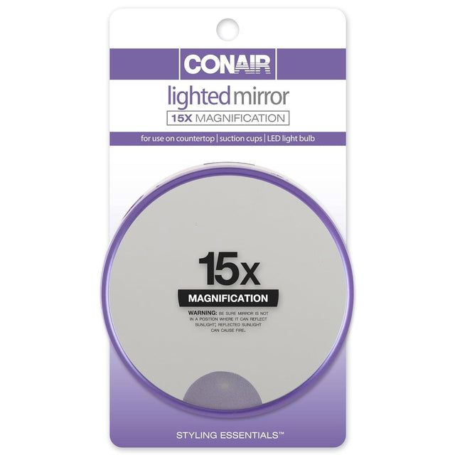 CONAIR Styling Essentials Lighted Suction Cup Mirror - Assorted, 15x Magnification-074108416582-LR-192300-1-LR eShop
