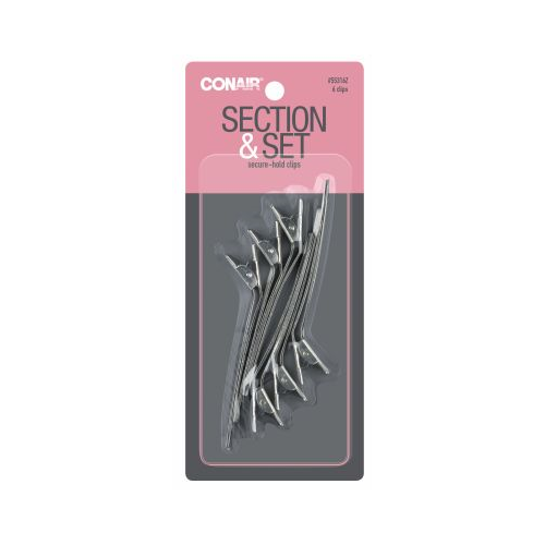 CONAIR Styling Essentials Section & Set Chrome Plated Hair Clips, 6 count-074108553164-LR-192396-1-LR eShop
