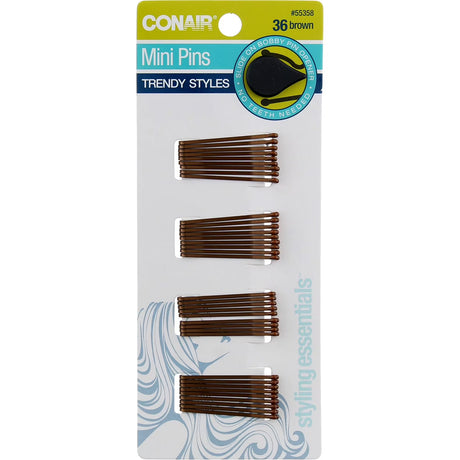 CONAIR Styling Essentials Secure Hold Mini Bobby Pins - Brown, 36 count-074108553584-LR-201330-1-LR eShop