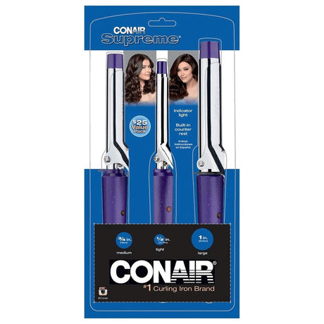 CONAIR Supreme Curling Iron Combo Pack - Set of Three, 1/2", 3/4", & 1"-074108019394-LR-163809-1-LR eShop
