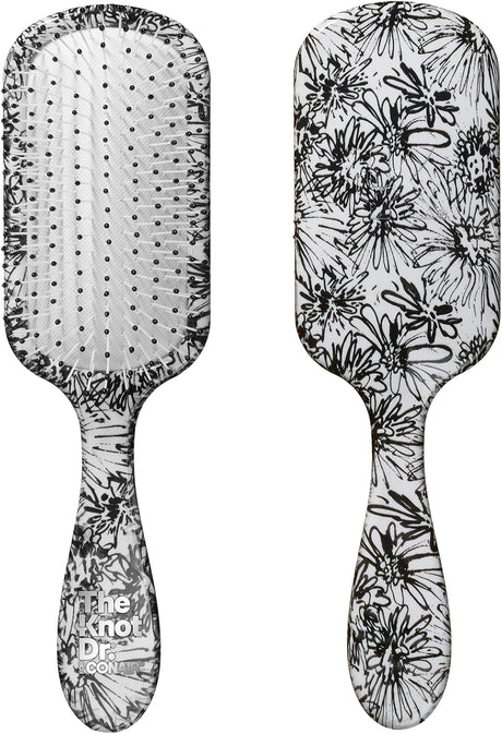 CONAIR The Knot Dr. Pro Brite Wet & Dry Detangler Hair Brush - Black & White Floral-074108955791-LR-345412-2-LR eShop