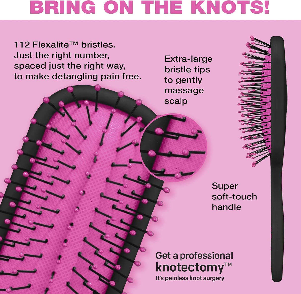 CONAIR The Knot Dr. Pro Mini Wet & Dry Detangler Hair Brush With Pink Case-074108953322-LR-341245-3-LR eShop
