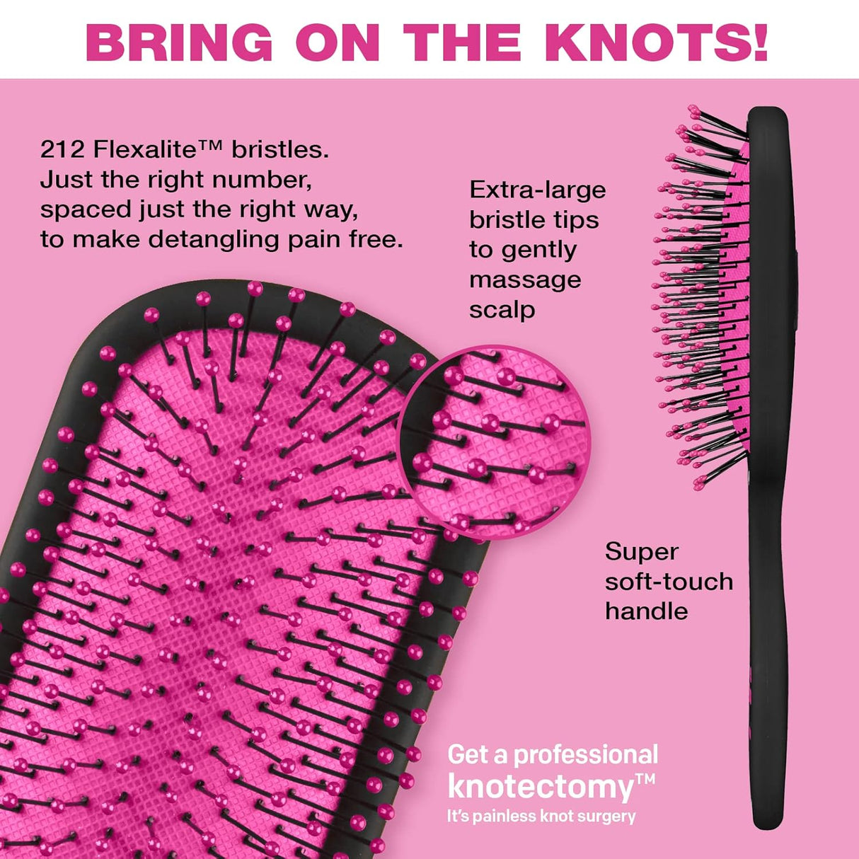 CONAIR The Knot Dr. The Pro Wet & Dry Detangler Hair Brush With Pink Case-074108953001-LR-338825-5-LR eShop