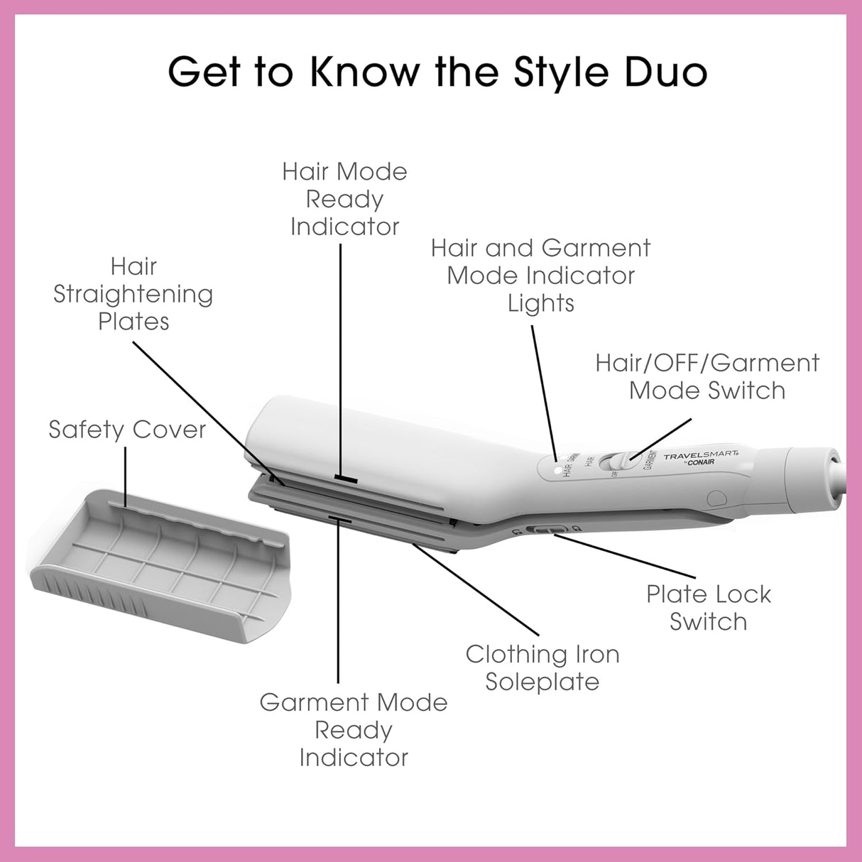 Conair Travel Smart Style Duo 2 in-1 Iron for Hair & Clothing-039052020346-LR-361019-4-LR eShop