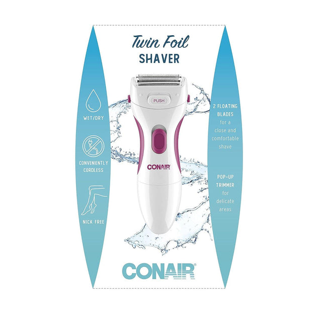 CONAIR Twin Foil Body and Facial Hair Shaver for Women - Pink & White-074108261250-LR-241240-1-LR eShop