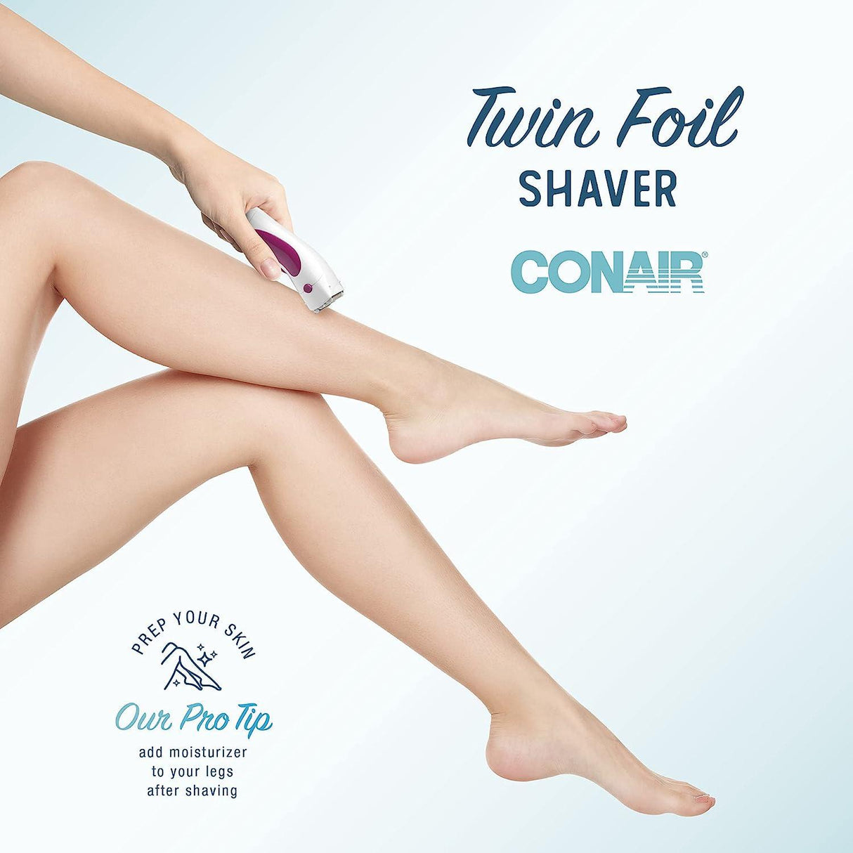CONAIR Twin Foil Body and Facial Hair Shaver for Women - Pink & White-074108261250-LR-241240-6-LR eShop