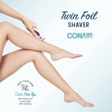 CONAIR Twin Foil Body and Facial Hair Shaver for Women - Pink & White-074108261250-LR-241240-6-LR eShop