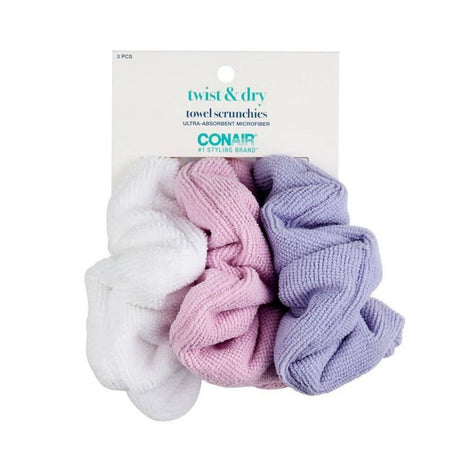 CONAIR Twist & Dry Ultra Absorbent Microfiber Towel Scrunchies, 3 count-074108558534-LR-357239-1-LR eShop
