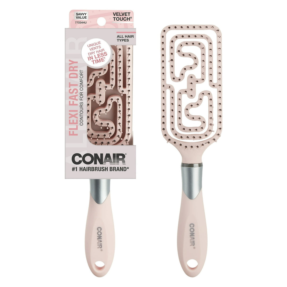 CONAIR Velvet Touch Flexi-Head Hairbrush - Pink-074108773340-LR-358736-1-LR eShop