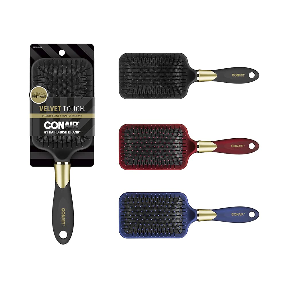 CONAIR Velvet Touch Soft Handle Paddle Brush - Assorted-074108772053-LR-158497-2-LR eShop