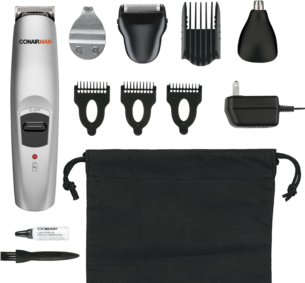 CONAIRMAN All-in-One Beard Trimmer Men's Grooming Kit, 12 piece-074108207029-LR-203918-3-LR eShop