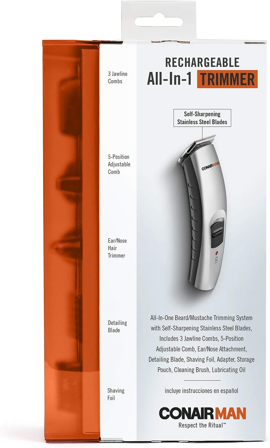 CONAIRMAN All-in-One Beard Trimmer Men's Grooming Kit, 12 piece-074108207029-LR-203918-6-LR eShop