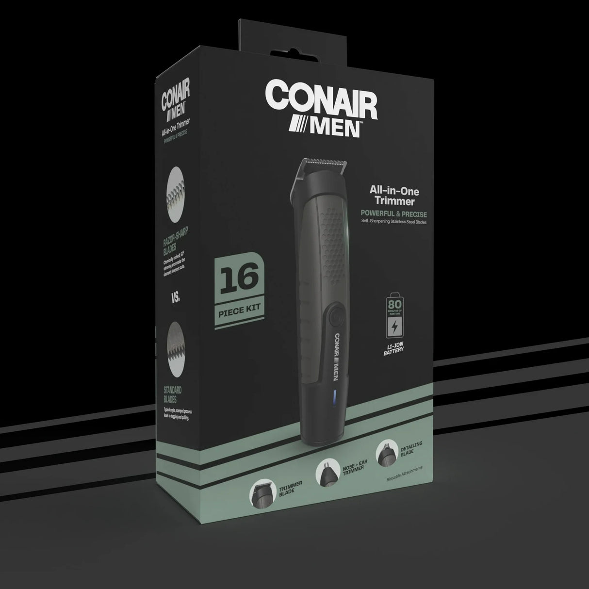 CONAIRMAN Lithium-Ion Battery-Powered All-in-One Hair Trimmer Set, 16 count-074108478733-LR-361097-3-LR eShop