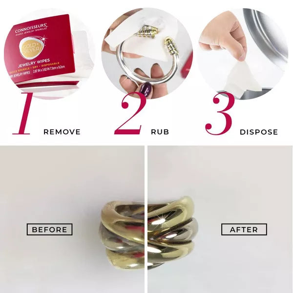 CONNOISSEURS Silver & Gold Jewelry Wipe Compact, 25 count-078682000106-LR-326793-5-LR eShop