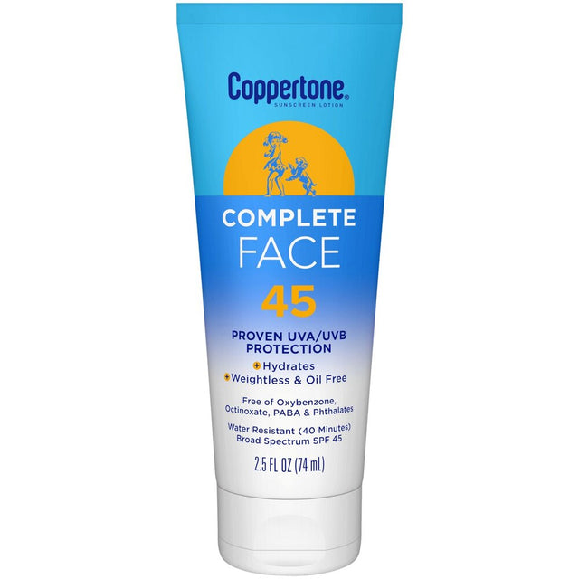 Coppertone Complete Face Sunscreen Lotion SPF 45, 2.5 Fl Oz Tube-072140039288-LR-363528-1-LR eShop