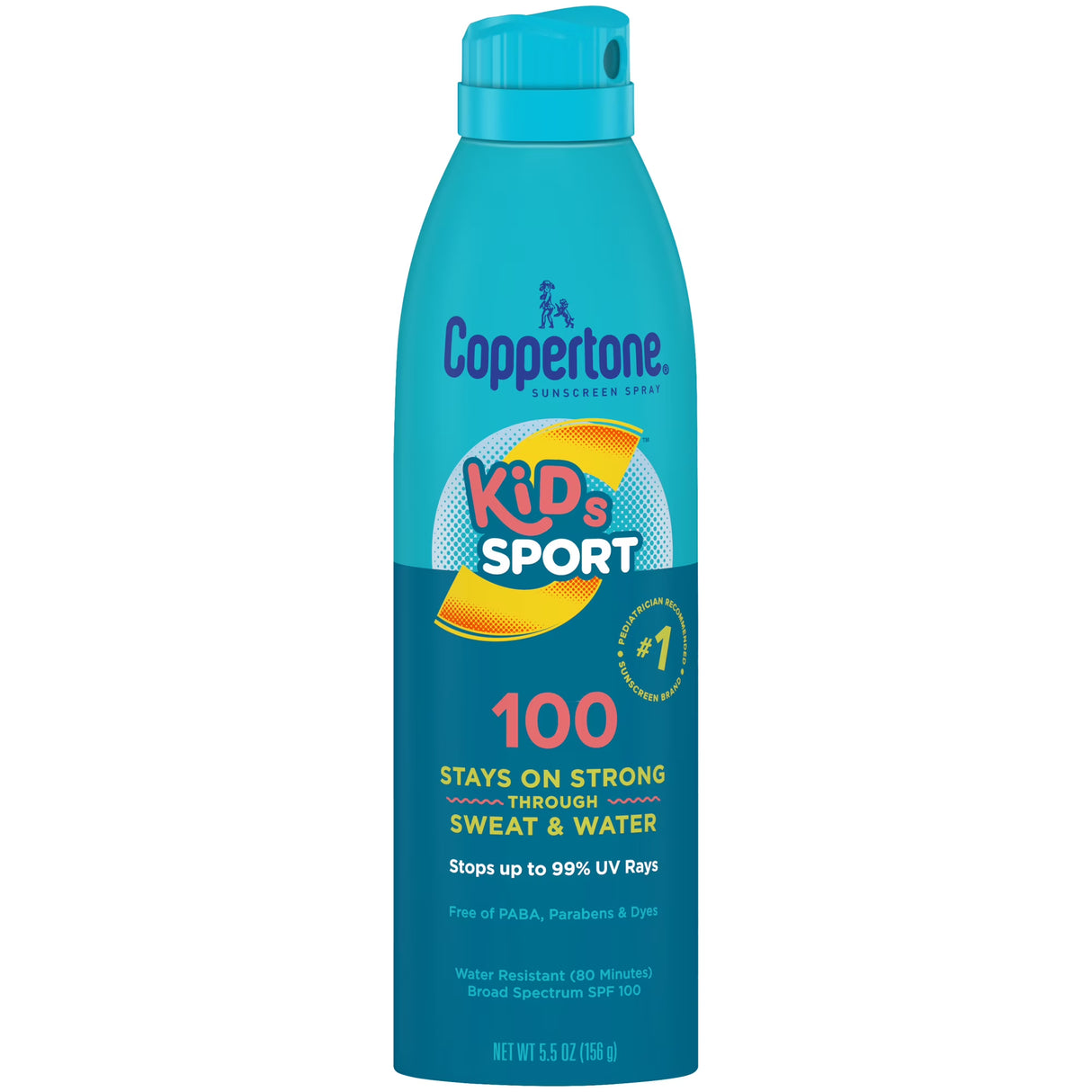 Coppertone Kids Sport SPF 100 Water Resistant Broad Spectrum Sunscreen Spray, 5.5 Oz-072140027681-LR-363347-1-LR eShop