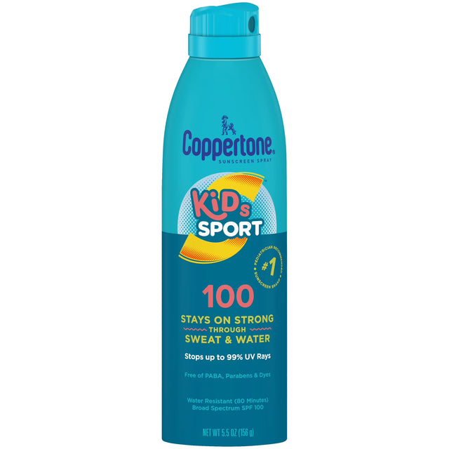 Coppertone Kids Sport SPF 100 Water Resistant Broad Spectrum Sunscreen Spray, 5.5 Oz-072140027681-LR-363347-1-LR eShop
