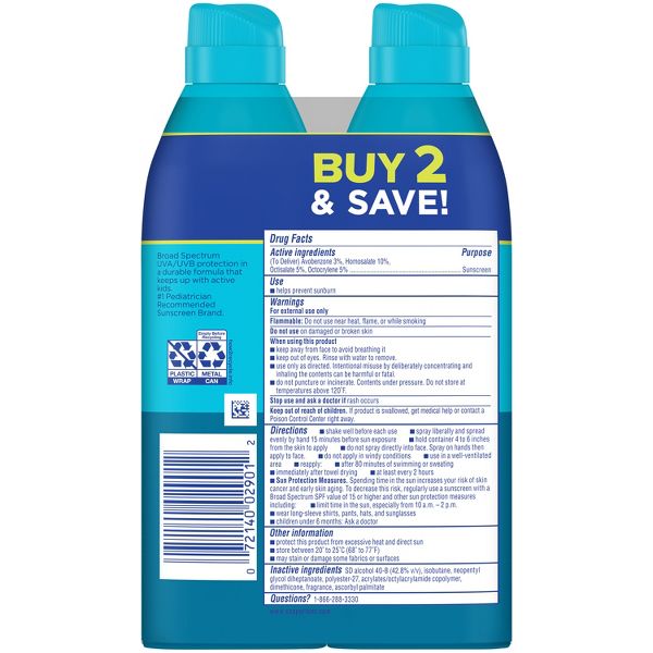 Coppertone Kids Sunscreen Spray, SPF 50 Sunscreen for Kids, Water Resistant Broad Spectrum Sunscreen Spray, 5.5 Oz, Pack of 2-072140038199-LR-363519-2-LR eShop