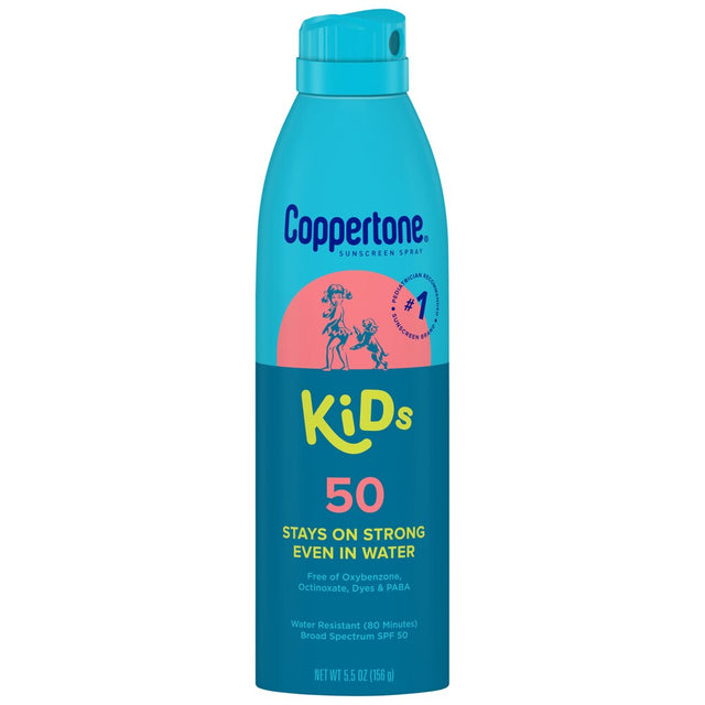 Coppertone Kids Sunscreen Spray SPF 50, Water Resistant, 5.5 Oz Can-072140038250-LR-363523-1-LR eShop