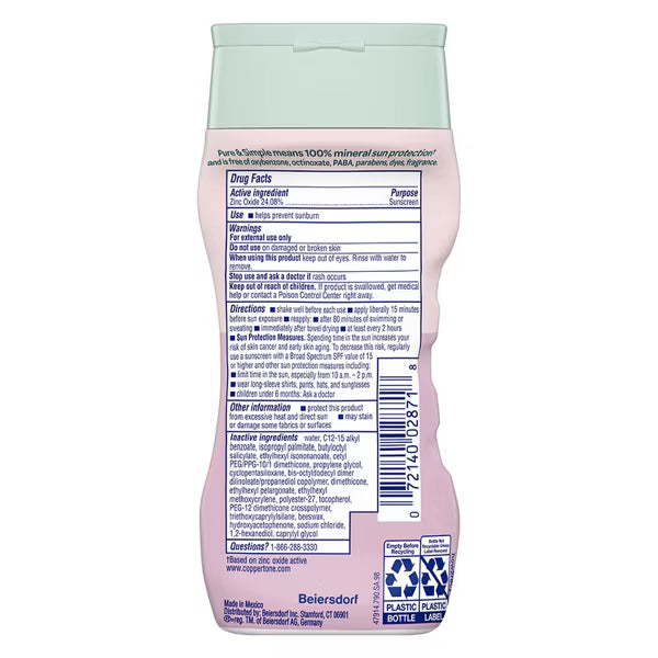 Coppertone Pure and Simple Baby Sunscreen Lotion SPF 50, Zinc Oxide Mineral Sunscreen for Babies, 6 fl oz Bottle-072140028718-LR-363358-2-LR eShop