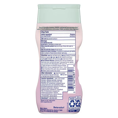 Coppertone Pure and Simple Baby Sunscreen Lotion SPF 50, Zinc Oxide Mineral Sunscreen for Babies, 6 fl oz Bottle-072140028718-LR-363358-2-LR eShop