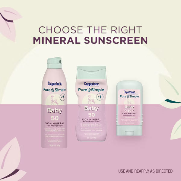 Coppertone Pure and Simple Baby Sunscreen Lotion SPF 50, Zinc Oxide Mineral Sunscreen for Babies, 6 fl oz Bottle-072140028718-LR-363358-8-LR eShop