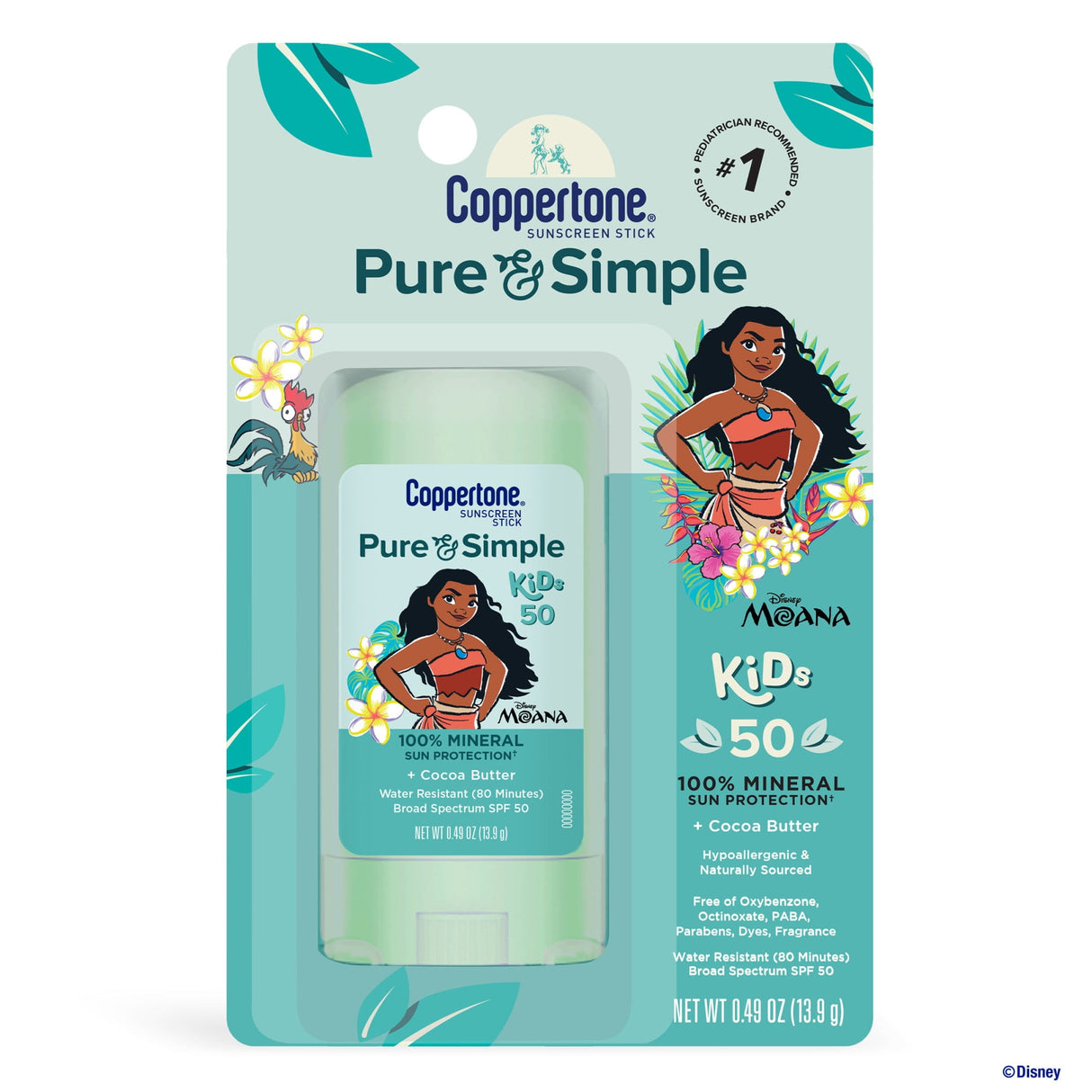 Coppertone Pure and Simple Kids Sunscreen Stick SPF 50, 0.49 Oz Stick-072140028879-LR-363362-1-LR eShop