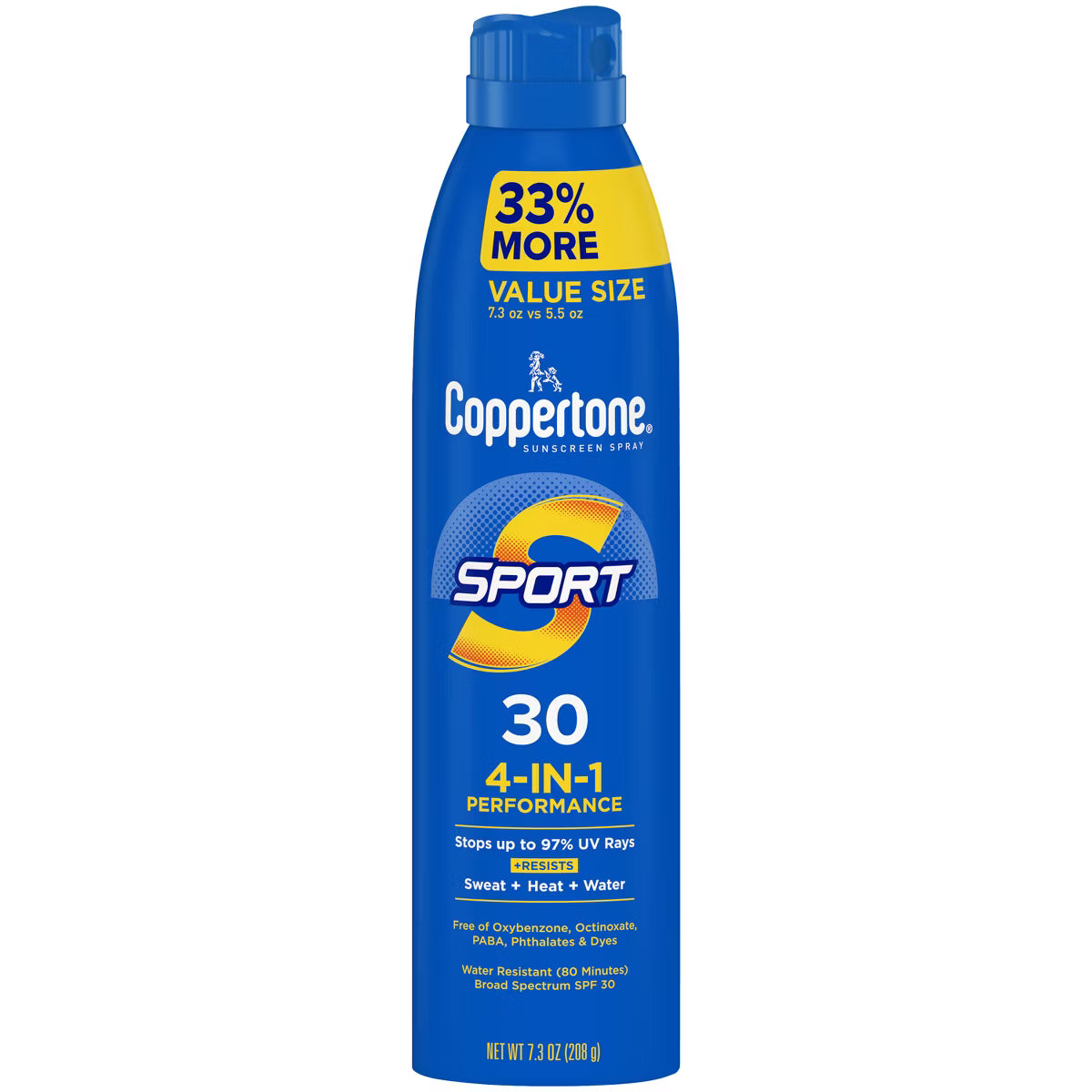 Coppertone Sport Broad Spectrum SPF 30 Water Resistant Spray Sunscreen, 7.3 Oz-072140038205-LR-363520-1-LR eShop