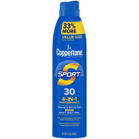 Coppertone Sport Broad Spectrum SPF 30 Water Resistant Spray Sunscreen, 7.3 Oz-072140038205-LR-363520-1-LR eShop