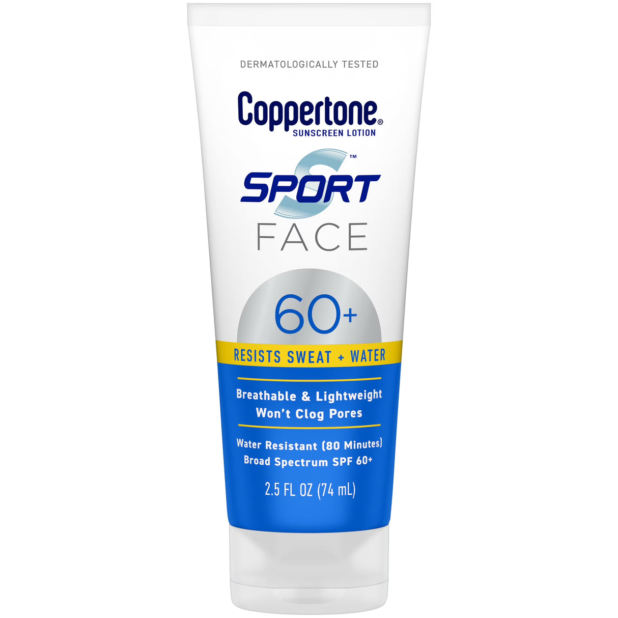 Coppertone Sport Face Sunscreen Lotion SPF 60+, 2.5 Fl Oz Tube-072140038267-LR-363524-1-LR eShop