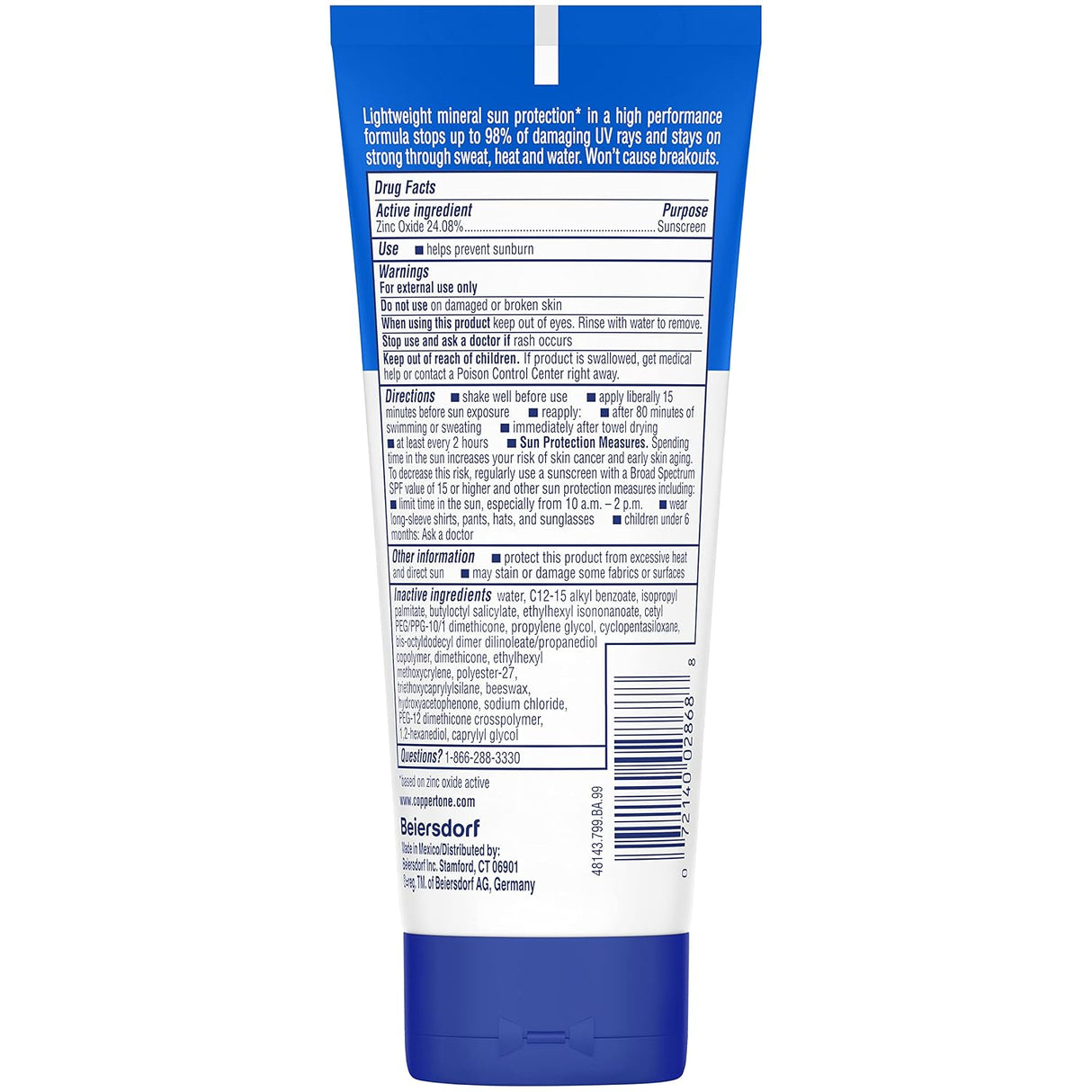 Coppertone Sport Mineral Face Sunscreen Lotion - SPF 50, 2.5 oz-072140028688-LR-363355-13-LR eShop