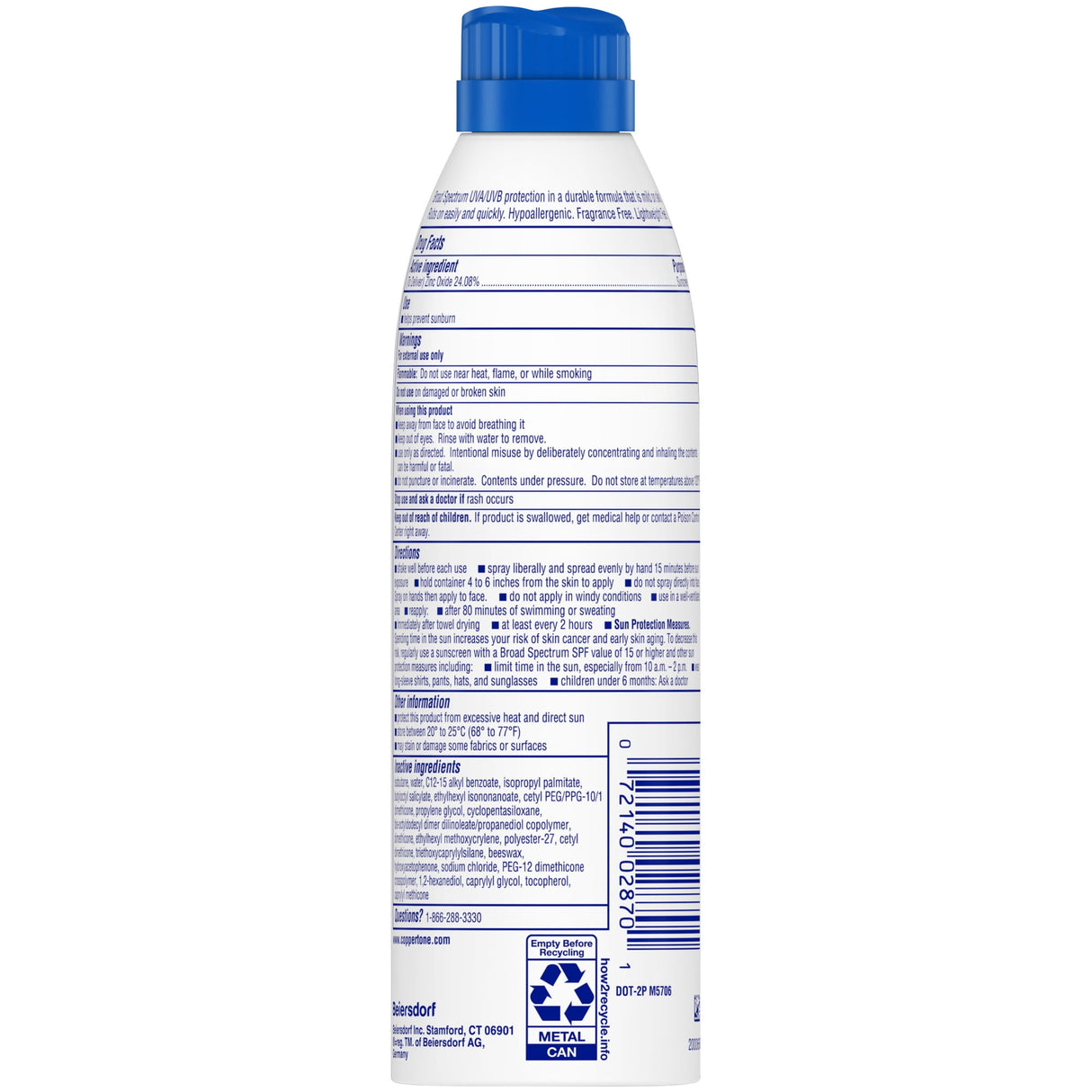 Coppertone Sport Mineral SPF 50 Sunscreen Spray, 5 oz-072140028701-LR-363357-5-LR eShop