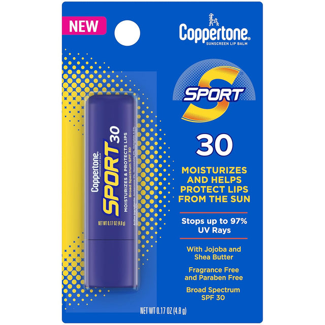 Coppertone Sport SPF 30 Lip Balm With Jojoba and Shea Butter, 0.17 Oz Stick-072140042073-LR-363865-1-LR eShop