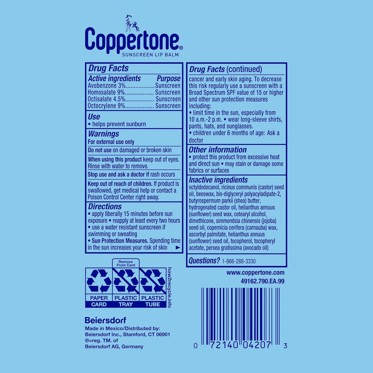 Coppertone Sport SPF 30 Lip Balm With Jojoba and Shea Butter, 0.17 Oz Stick-072140042073-LR-363865-8-LR eShop