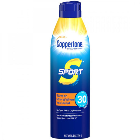 Coppertone Sport Sunscreen Spray, Broad Spectrum SPF 30 Water Resistant Spray Sunscreen, 8.3 Oz-072140039554-LR-363530-1-LR eShop