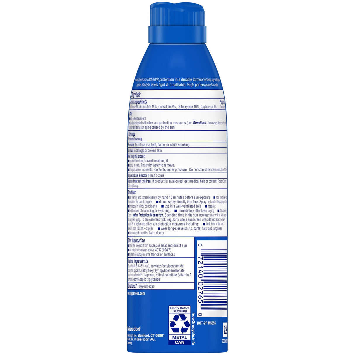 Coppertone Sport Sunscreen Spray, Broad Spectrum SPF 70 Water Resistant Spray Sunscreen, 5.5 Oz-072140027650-LR-363346-5-LR eShop