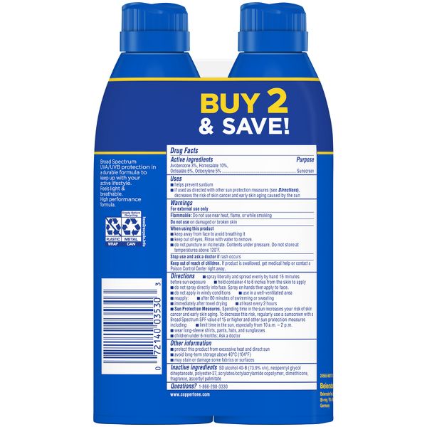 Coppertone Sport Sunscreen Spray - SPF 50, Twin Pack-072140035303-LR-363382-2-LR eShop