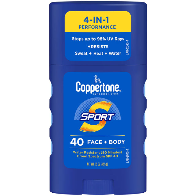Coppertone Sport Sunscreen Stick, SPF 40 Travel Size for Face and Body, 1.5 Oz-072140031091-LR-363367-1-LR eShop