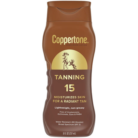 Coppertone Tanning Sunscreen Lotion, Broad Spectrum SPF 15 Sunscreen, 8 Fl Oz-072140027407-LR-363339-1-LR eShop