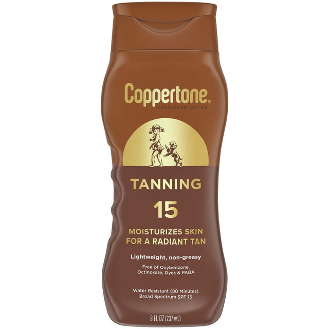 Coppertone Tanning Sunscreen Lotion, Broad Spectrum SPF 15 Sunscreen, 8 Fl Oz-072140027407-LR-363339-1-LR eShop
