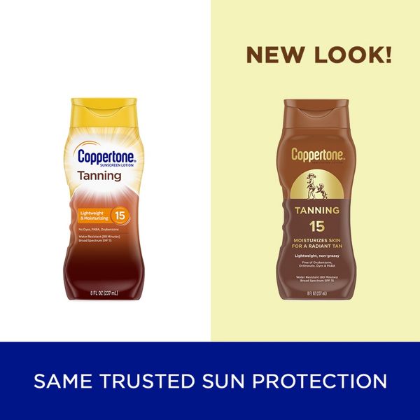Coppertone Tanning Sunscreen Lotion, Broad Spectrum SPF 15 Sunscreen, 8 Fl Oz-072140027407-LR-363339-3-LR eShop