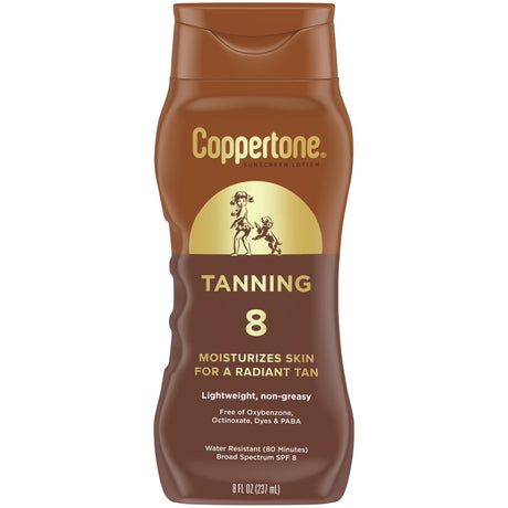 Coppertone Tanning Sunscreen Lotion, Broad Spectrum SPF 8, 8 Fl Oz-072140027414-LR-363340-1-LR eShop