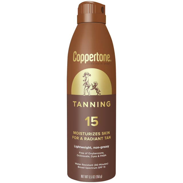 Coppertone Tanning Sunscreen Spray, Broad Spectrum SPF 15, 5.5 Oz-072140038236-LR-363522-1-LR eShop