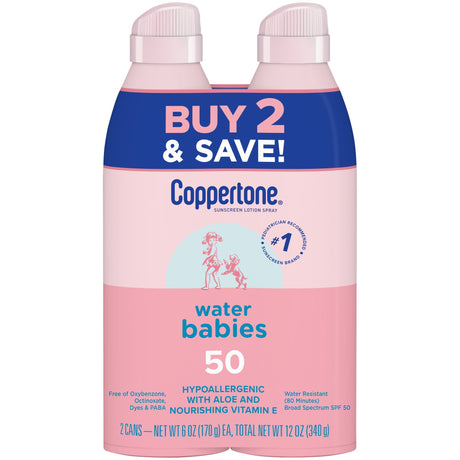 Coppertone WaterBabies SPF 50 Baby Spray On Sunscreen, 6 Oz, Pack of 2-072140028961-LR-363363-1-LR eShop