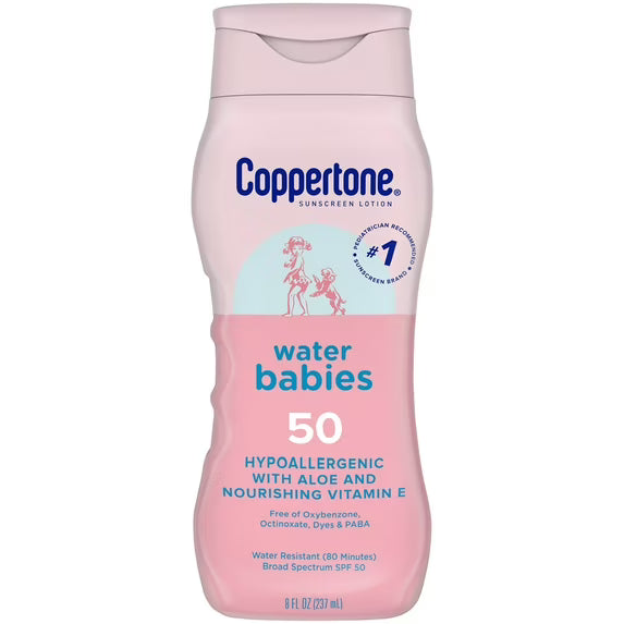 Coppertone WaterBabies SPF 50 Baby Sunscreen Lotion, Water Resistant Sunscreen for Babies, 8 Fl Oz-072140027391-LR-363338-1-LR eShop