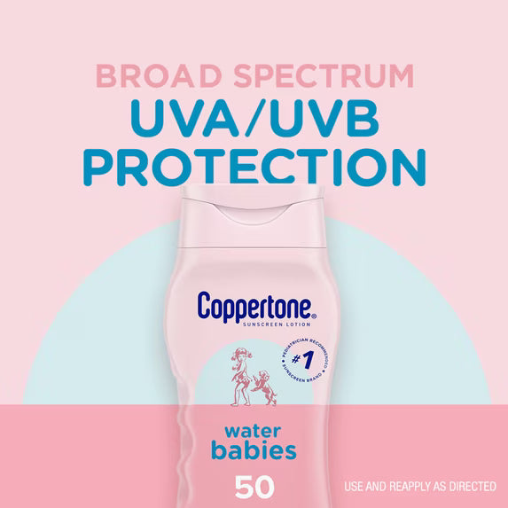 Coppertone WaterBabies SPF 50 Baby Sunscreen Lotion, Water Resistant Sunscreen for Babies, 8 Fl Oz-072140027391-LR-363338-2-LR eShop