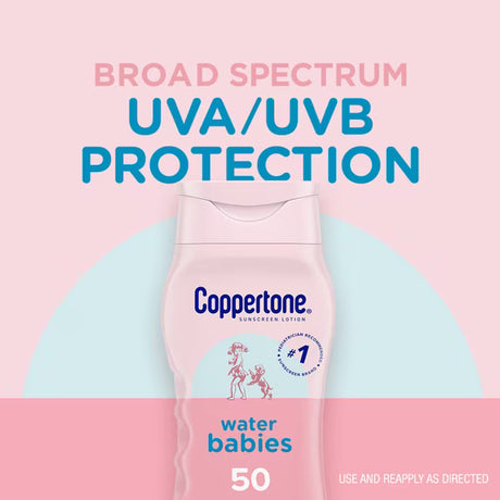 Coppertone WaterBabies SPF 50 Baby Sunscreen Lotion, Water Resistant Sunscreen for Babies, 8 Fl Oz-072140027391-LR-363338-2-LR eShop